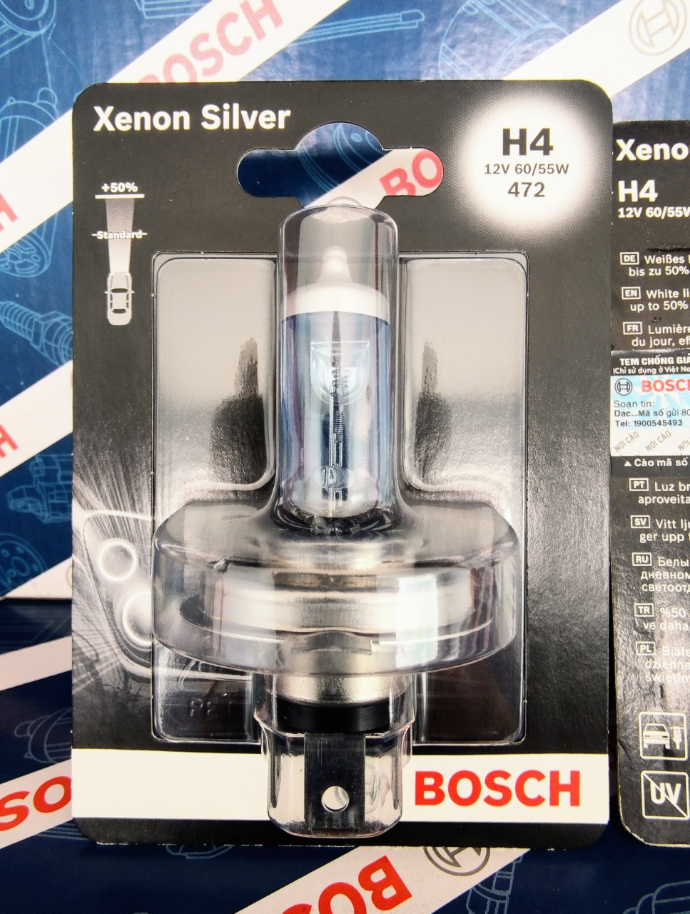 Bóng Đèn Xenon Bosch H4 12V 60/55W Xenon Silver (Vỉ 1 Bóng)