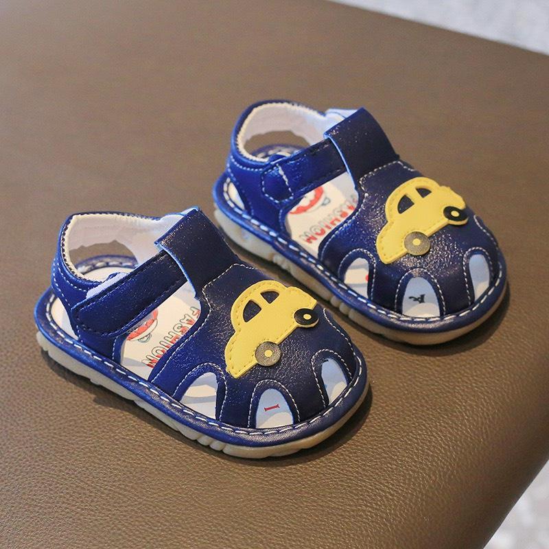 Sandal ,Dép Rọ Cao Su Siêu Mềm Cho Bé In Hình Ô Tô Ngộ Nghĩnh Quai Dán Phía Sau Vô Cùng Tiện Lợi - 048