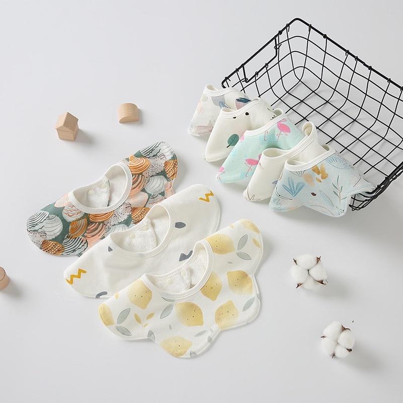 Set 3 yếm tròn xoay 360 độ 100% cotton siêu chống thấm (Mẫu Thu Đông