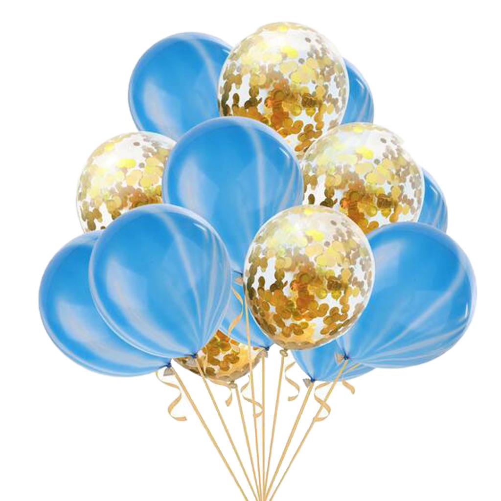 15 Pieces Latex Balloons Confetti Balloons with Ribbon Wedding Birthday Party Decoration Supplies