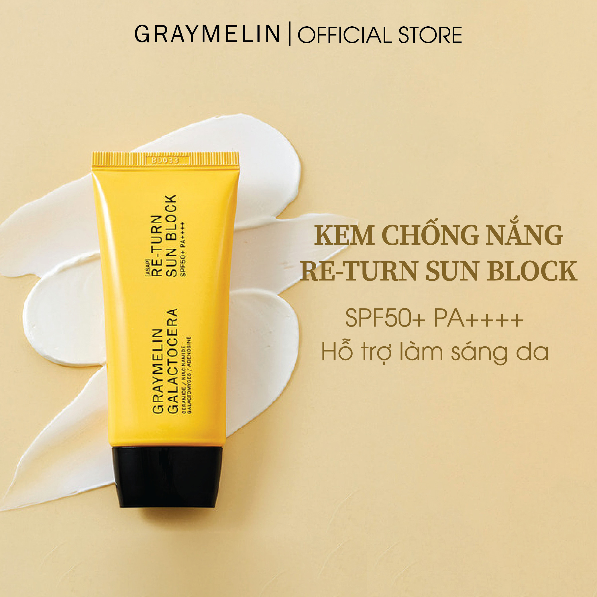 Kem chống nắng Graymelin Galactocera Return Block SPF50+ PA++++ 50ml