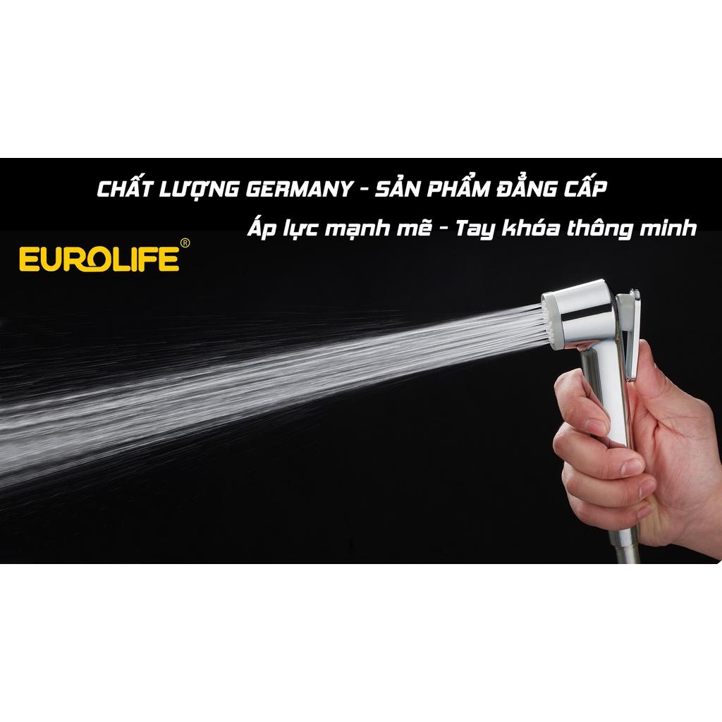 Bộ xịt vệ sinh cao cấp, chất lượng Germany. Tăng áp cao, chất liệu nhựa ABS mạ Chrome Eurolife EL-X09