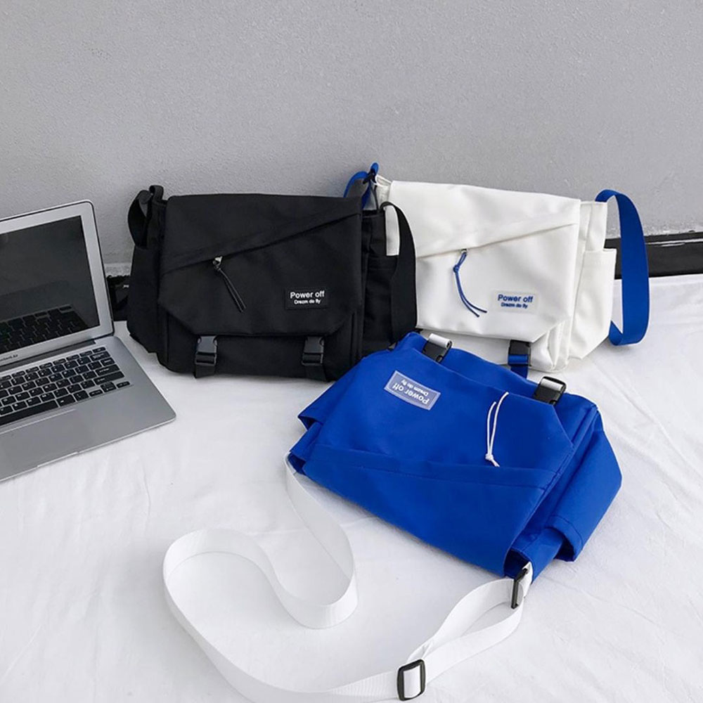 Túi đeo chéo Messenger cỡ to vải Poly cao cấp chống thấm nước, bền bỉ unisex nam nữ phong cách thời trang, cá tính