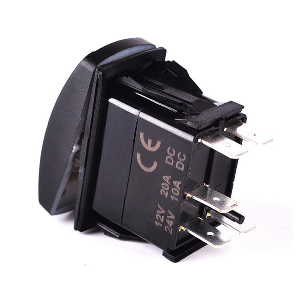 5 Pin 12V Boat Marine LED illuminated Toggle Rocker Switch
