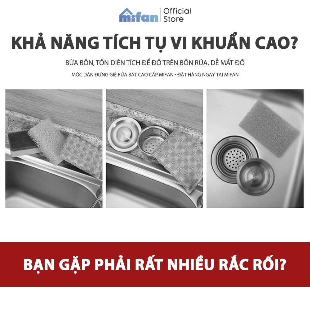 Móc Dán Tường Inox 304 Treo Miếng Rửa Bát, Thớt, Vung Xoong Nồi, Dụng Cụ Bếp, Đồ Nhà Tắm MIFAN