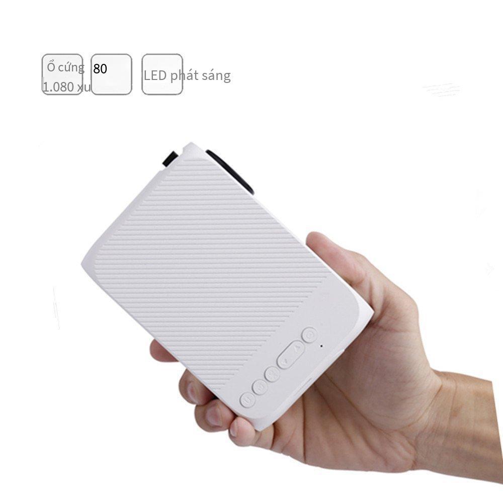 Phong cách mới nhất 2018 mới giải trí tại nhà thu nhỏ pin 1080P HD máy chiếu mini di động YG320 màu trắng