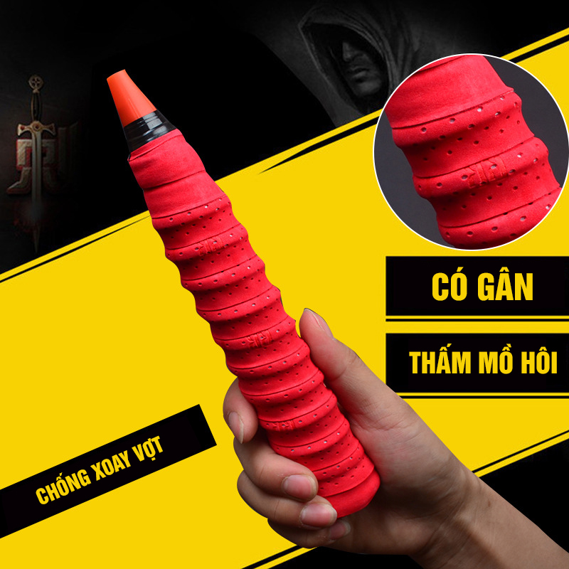 Quấn cán vợt Tennis, Cầu lông có gân chống xoay vợt, thấm hút mồ hôi Minh House