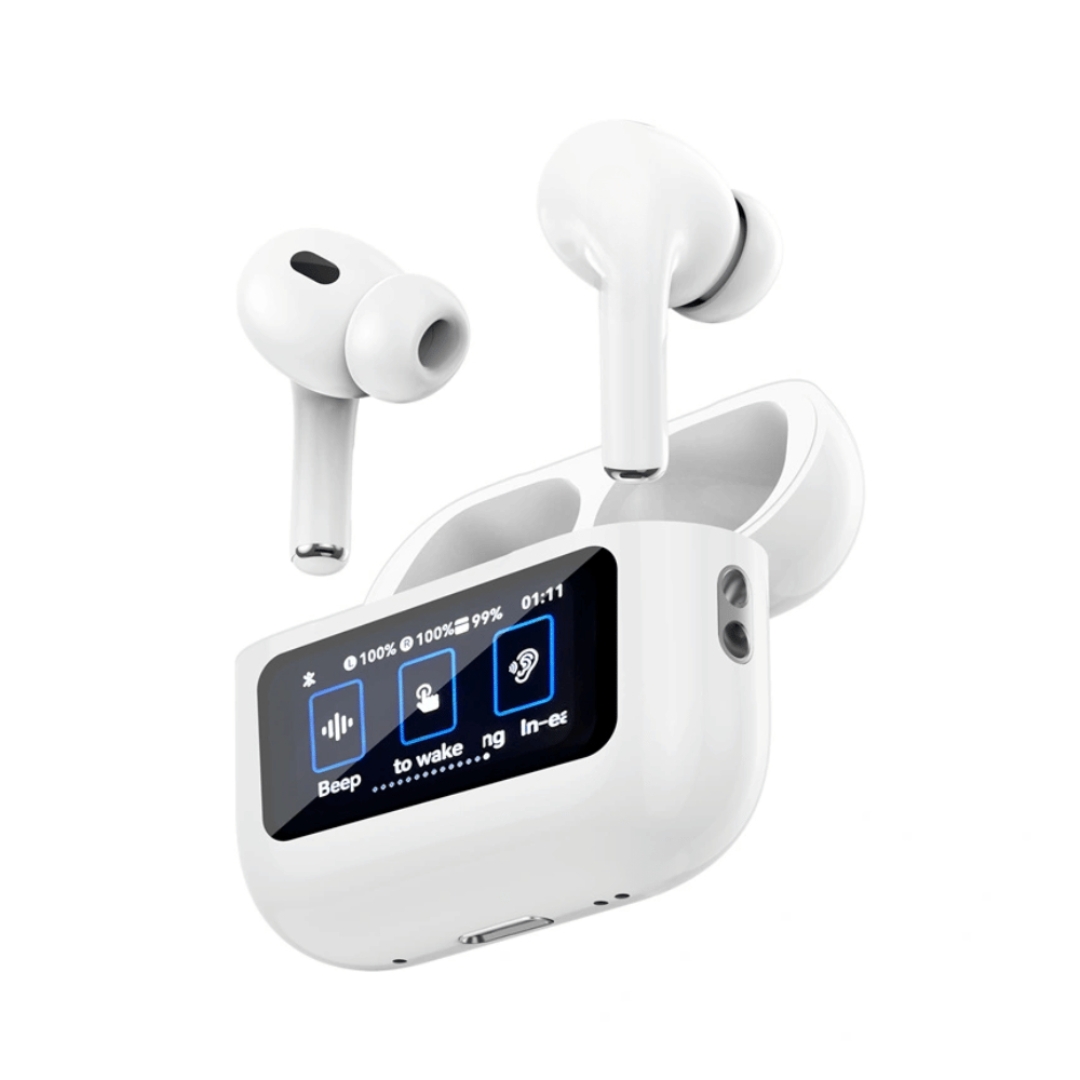 Tai nghe không dây TWS chống ồn chủ động ANC màn hình cảm ưng TFT hiệu WIWU T22 - Trang bị bluetooth v5.4, cảm biến chạm - Hàng nhập khẩu