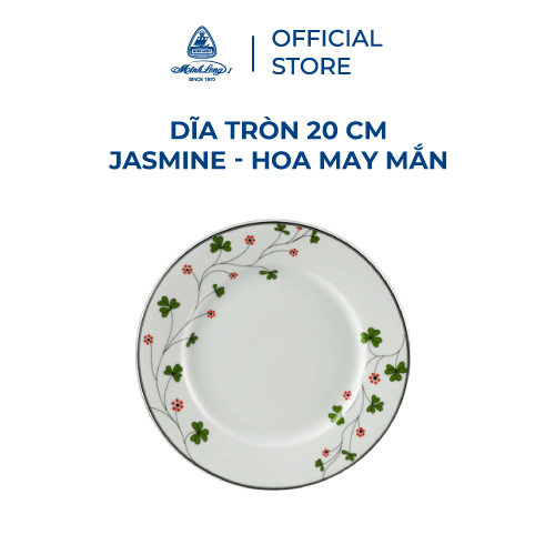 Dĩa Tròn Sứ Minh Long 20 cm - Jasmine - Hoa May Mắn