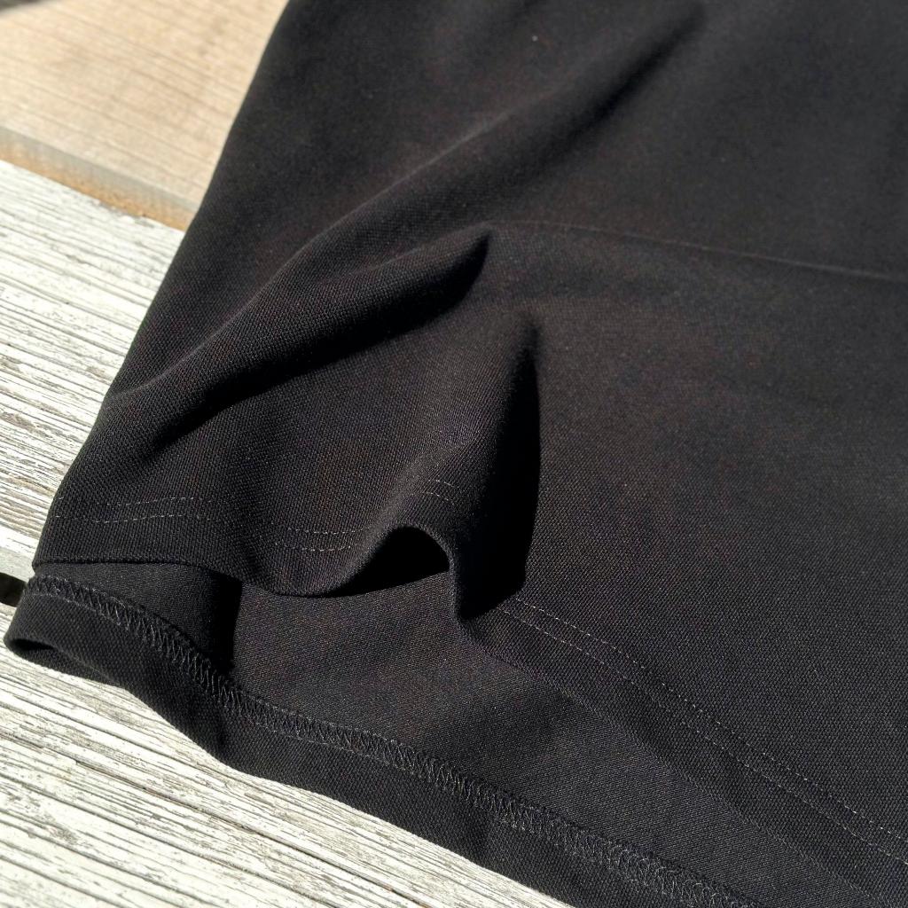 Áo Polo Nam Cao Cấp Có Cổ BY COTTON Raglan Đen Tay Trắng Phối Bo Nam Tính, Thanh Lịch, Sang Trọng, Trẻ Trung