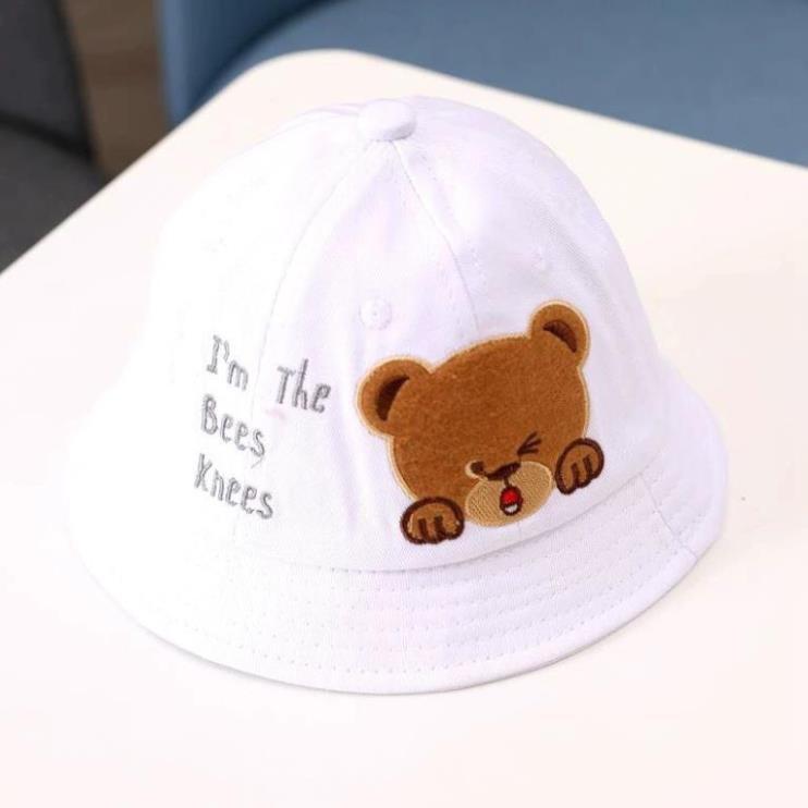 Mũ Cho Bé 1989KIDS Rộng Vành Hình Gấu Đáng Yêu Vòm 46cm