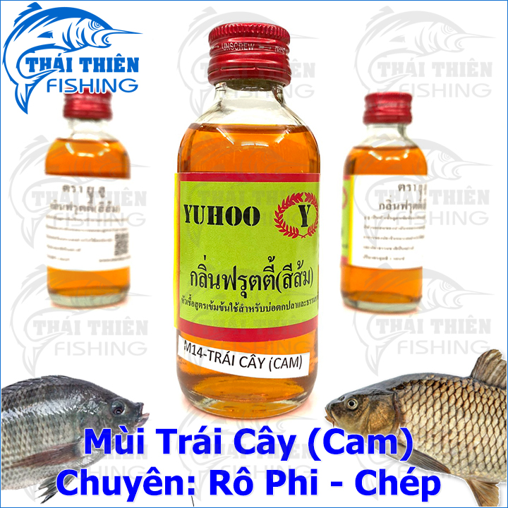 Tinh Mùi Câu Cá Thái Lan, Hương Trái Cây Cam Chai 58ml Dùng Câu Chép, Rô Phi Sông Tự Nhiên Hồ Dịch Vụ