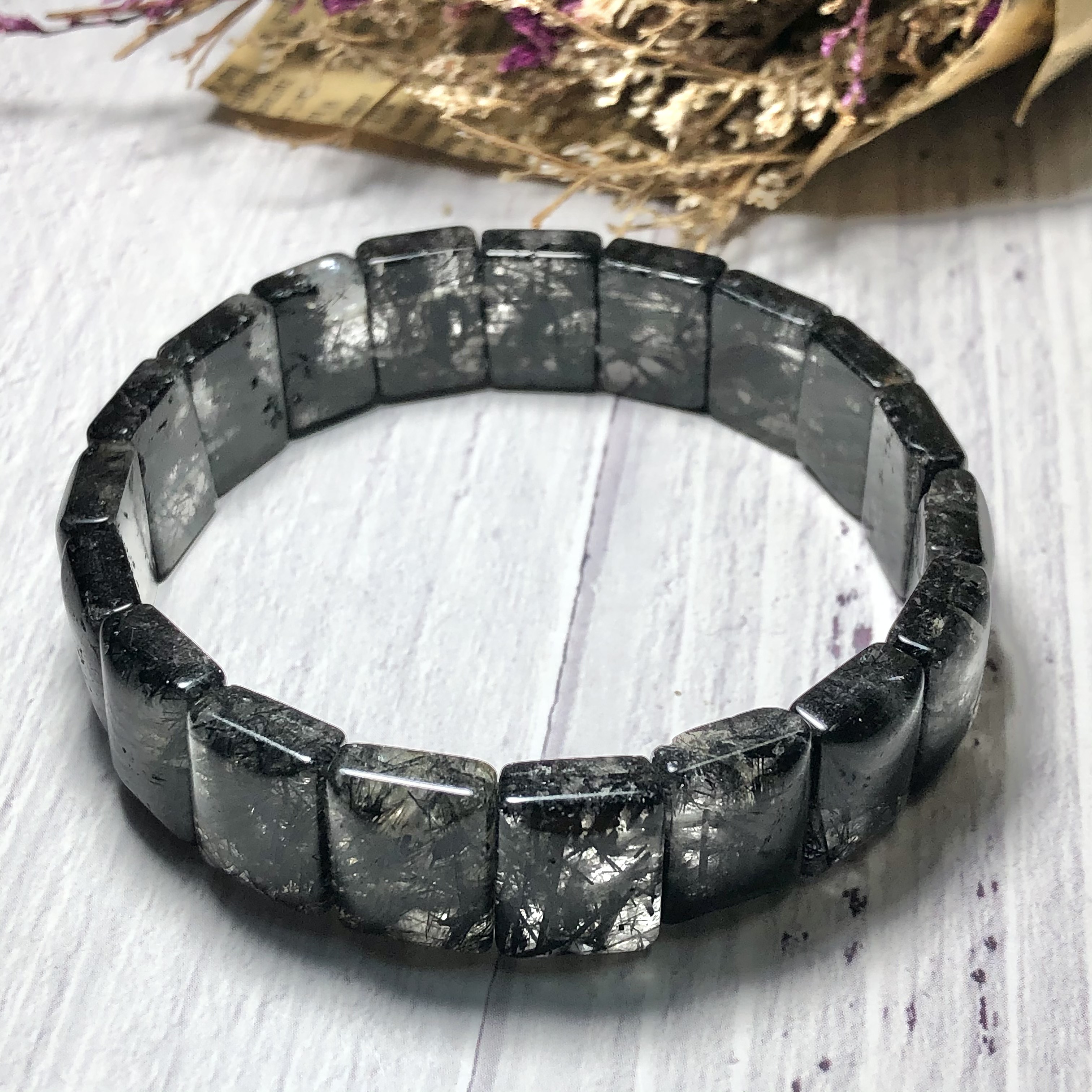 Vòng tay Thạch Anh Tóc Đen bản 10mm*14mm chuẩn 4A