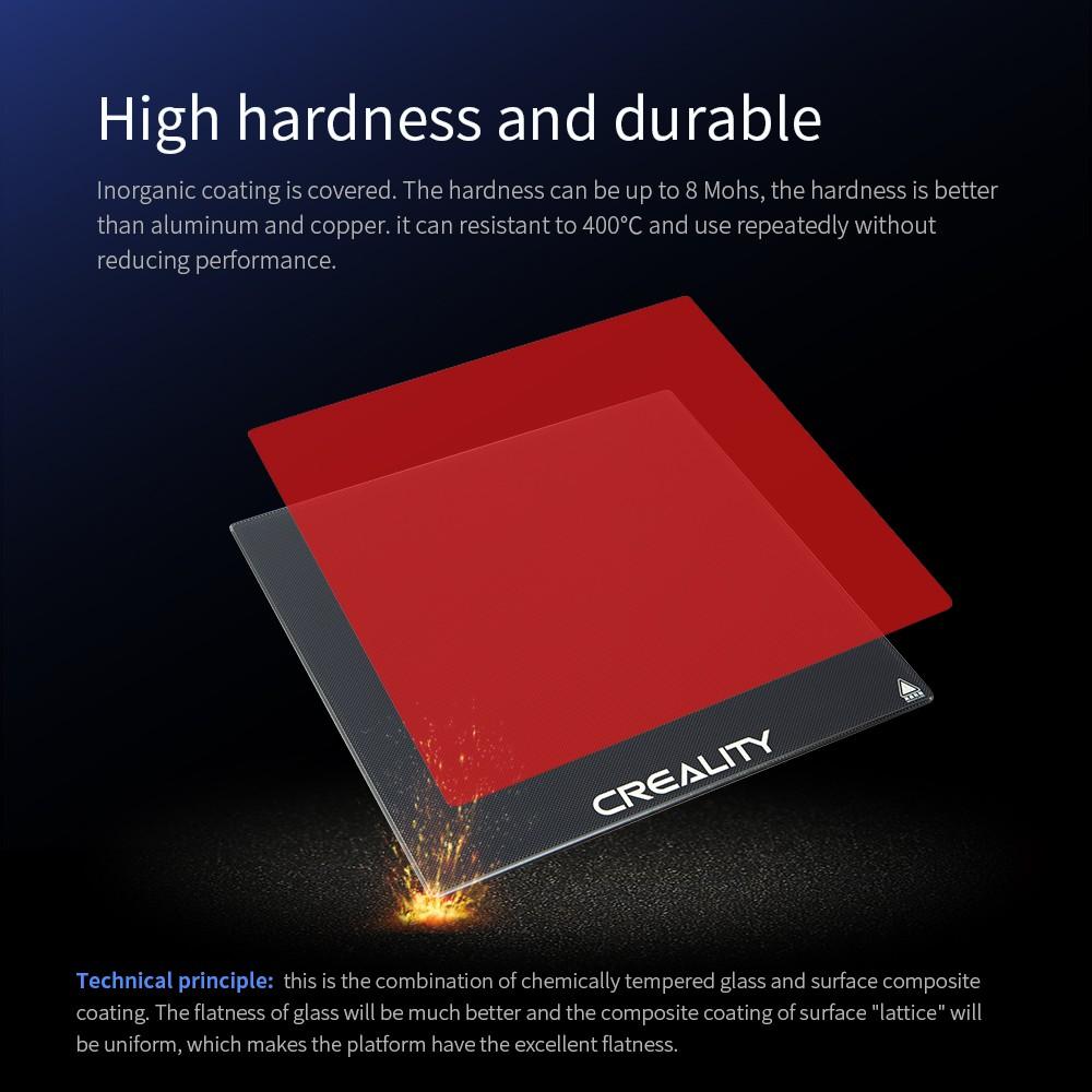 Tấm kính nền tinh thể Carbon Silicon Crystal Platform Glass Plate cho máy Ender 3 Max 310*320*4mm