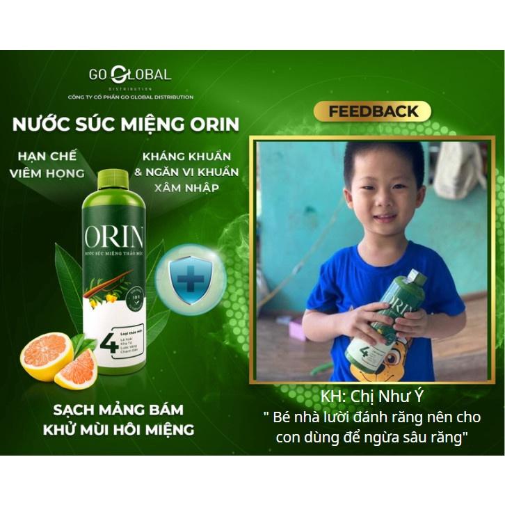 Combo 2 chai Nước Súc Miệng Thảo Mộc Orin 500ml ngừa sâu răng, kháng khuẩn, tan mảng bám