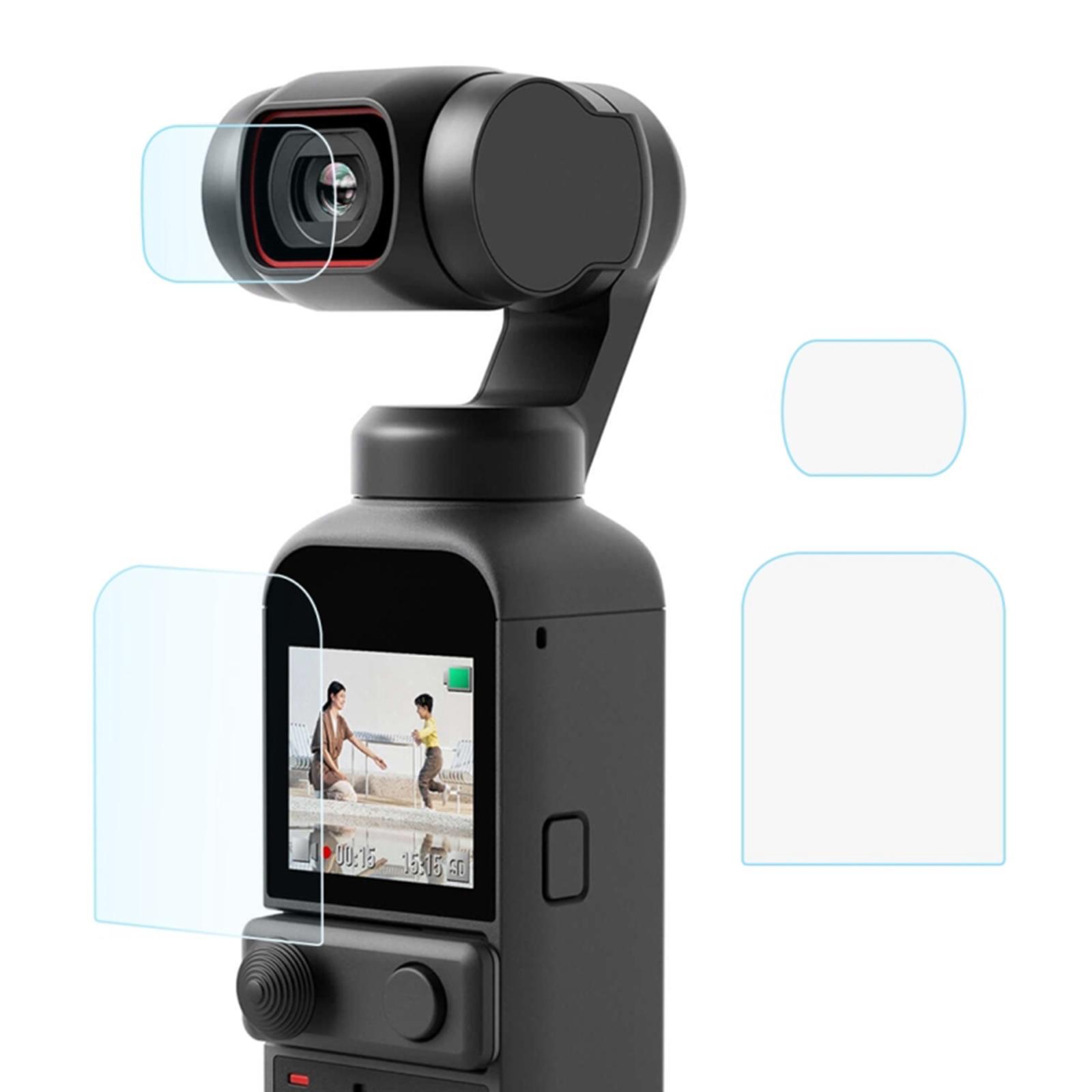 Screen Protector for DJI Pocket 2, 9H Hardness Tempered Glass Screen Protector + Lens Protector Film Full Coverage for DJI Osmo Pocket 2 Cameras