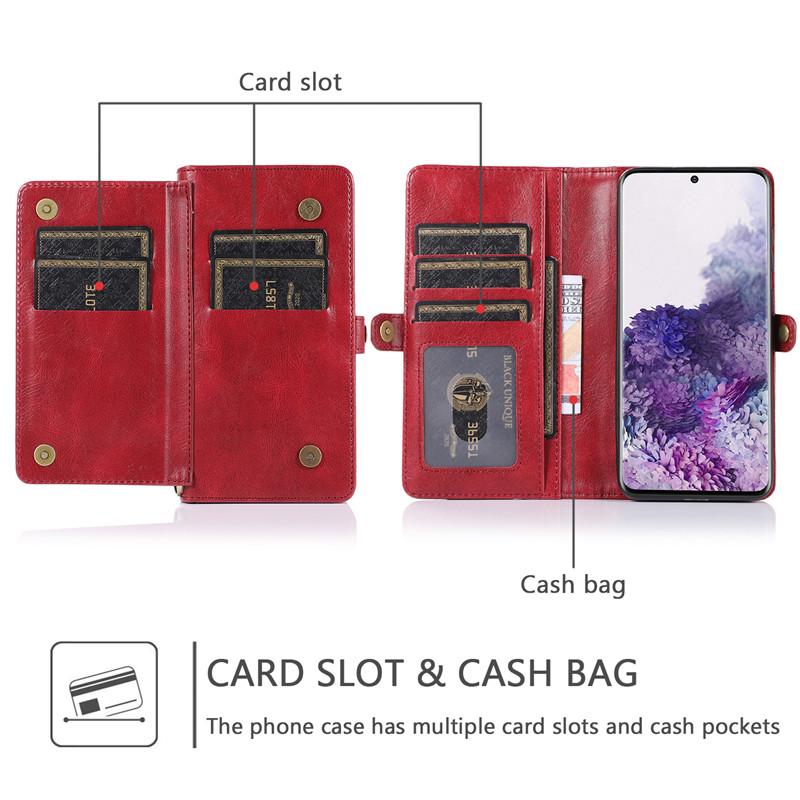 Bao da điện thoại nhiều phần đựng nhiều thẻ cổ điển vintage cho Samsung Galaxy A20 A30S A40 A50S A51 A70 A71 A81 A91