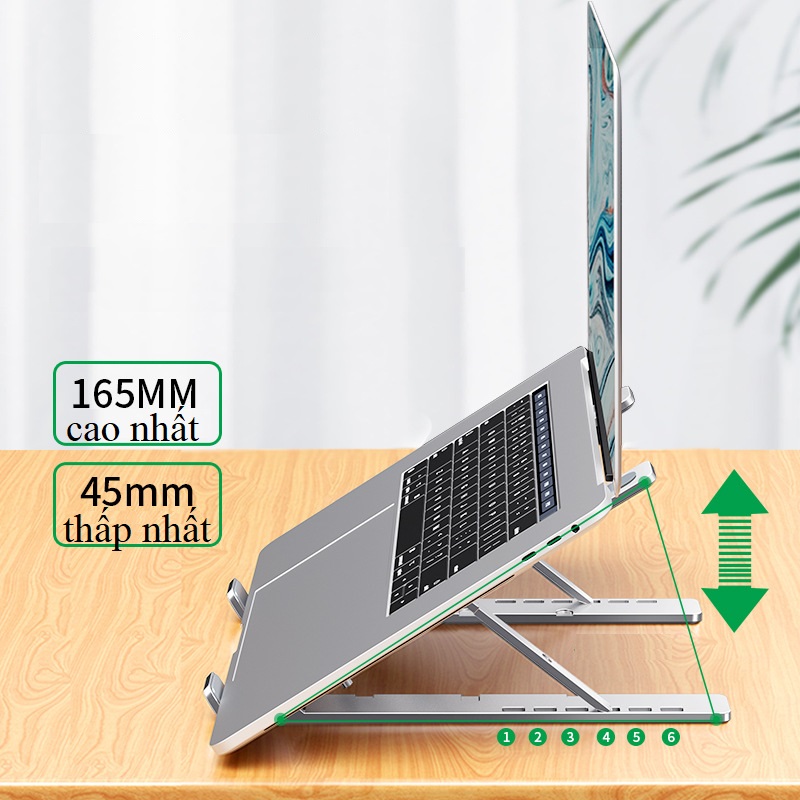 Giá đỡ laptop gấp gọn, chống mỏi vai gáy D103 Vu Studio - Hàng chính hãng