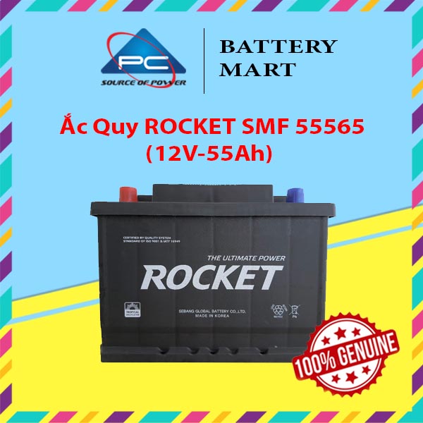 Bình Ắc Quy 12V-55Ah, Ắc Quy ROCKET SMF 55565