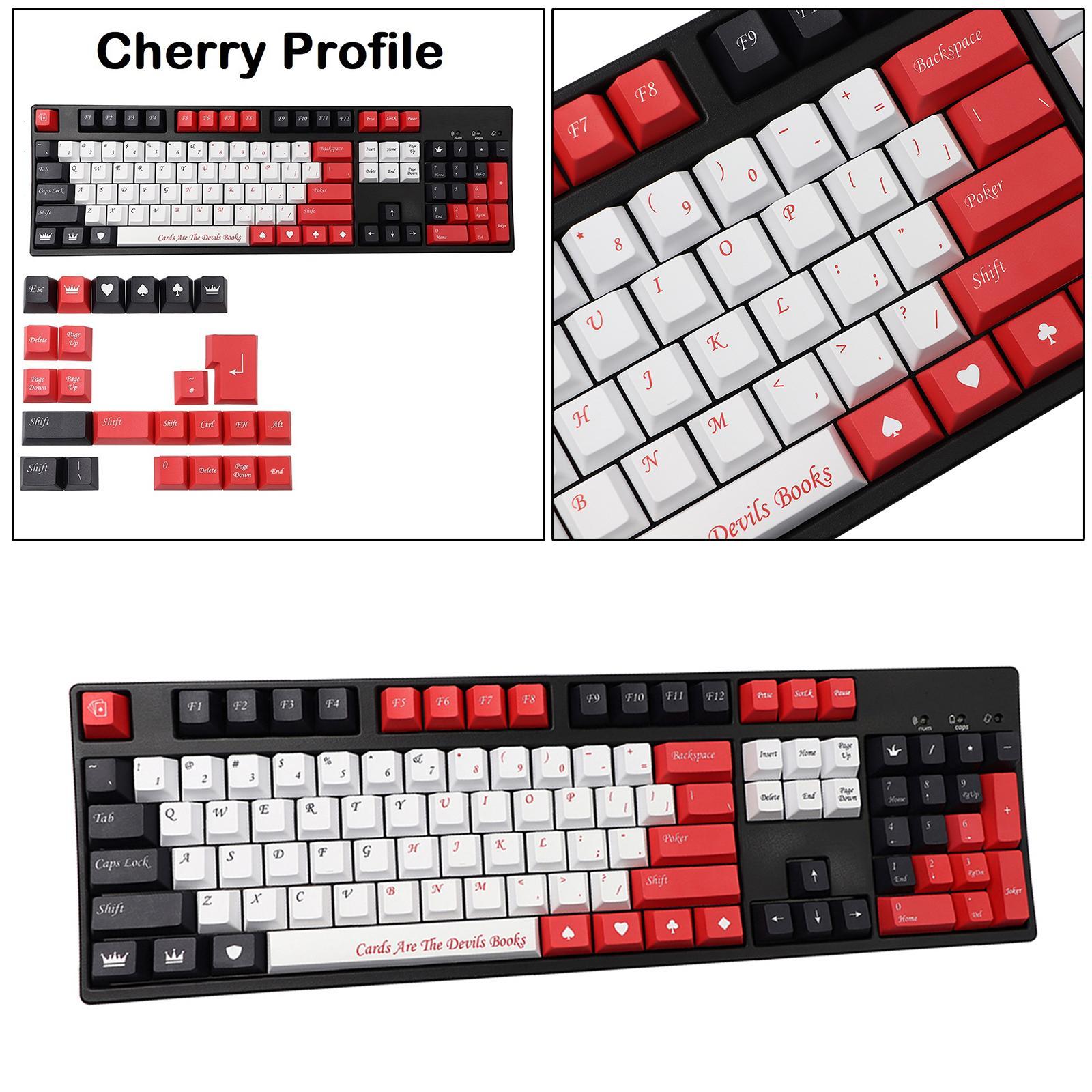 135-Key Poker theme Keycaps Keyset Switches for Cherry 87 keys Gaming