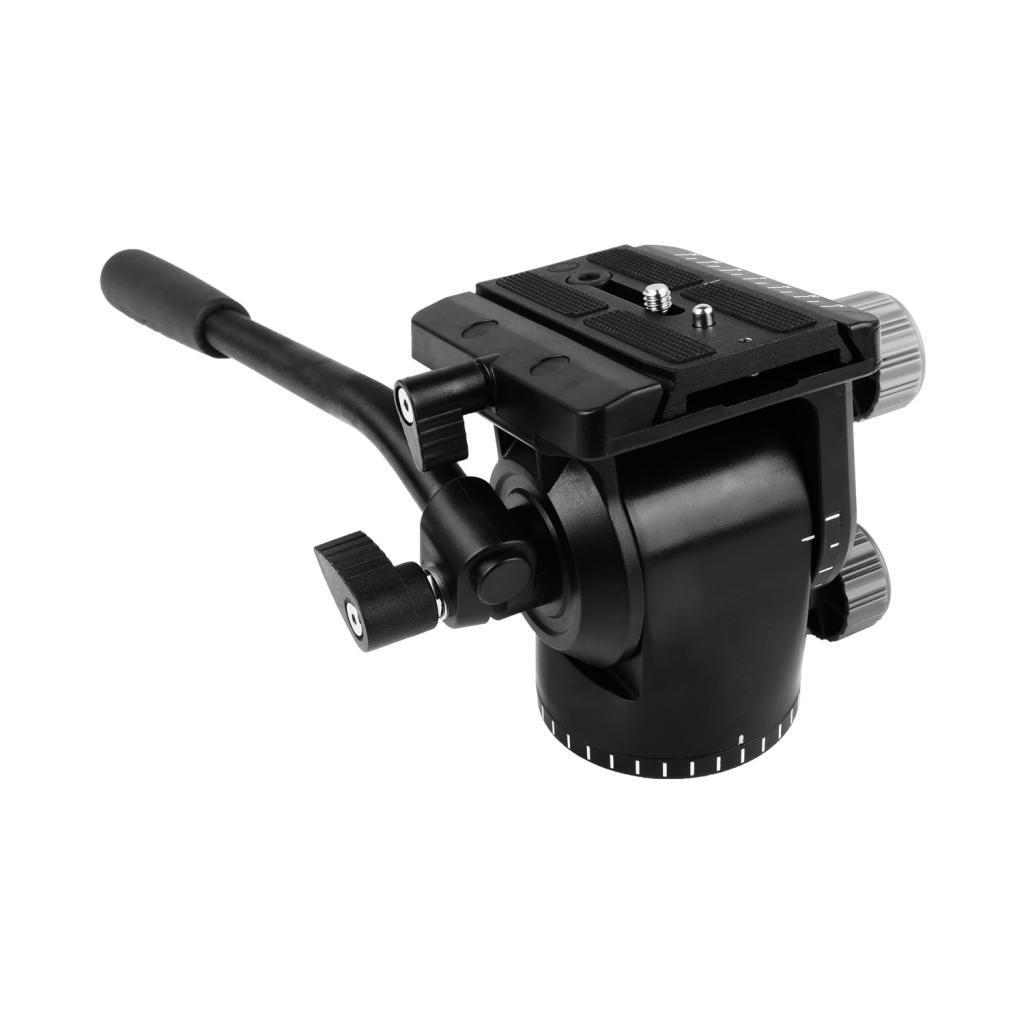 Professional Video Fluid Head Tripod Head with 1/4 Screws Release Plate