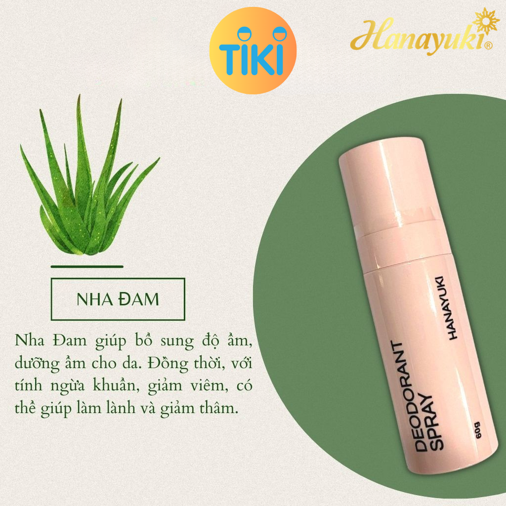 Xịt Khử Mùi Hanayuki Chính Hãng Xịt Thơm Cơ Thể Deodorant Spray Giúp Khử Mùi Giảm Tiết Mồ Hôi 60g