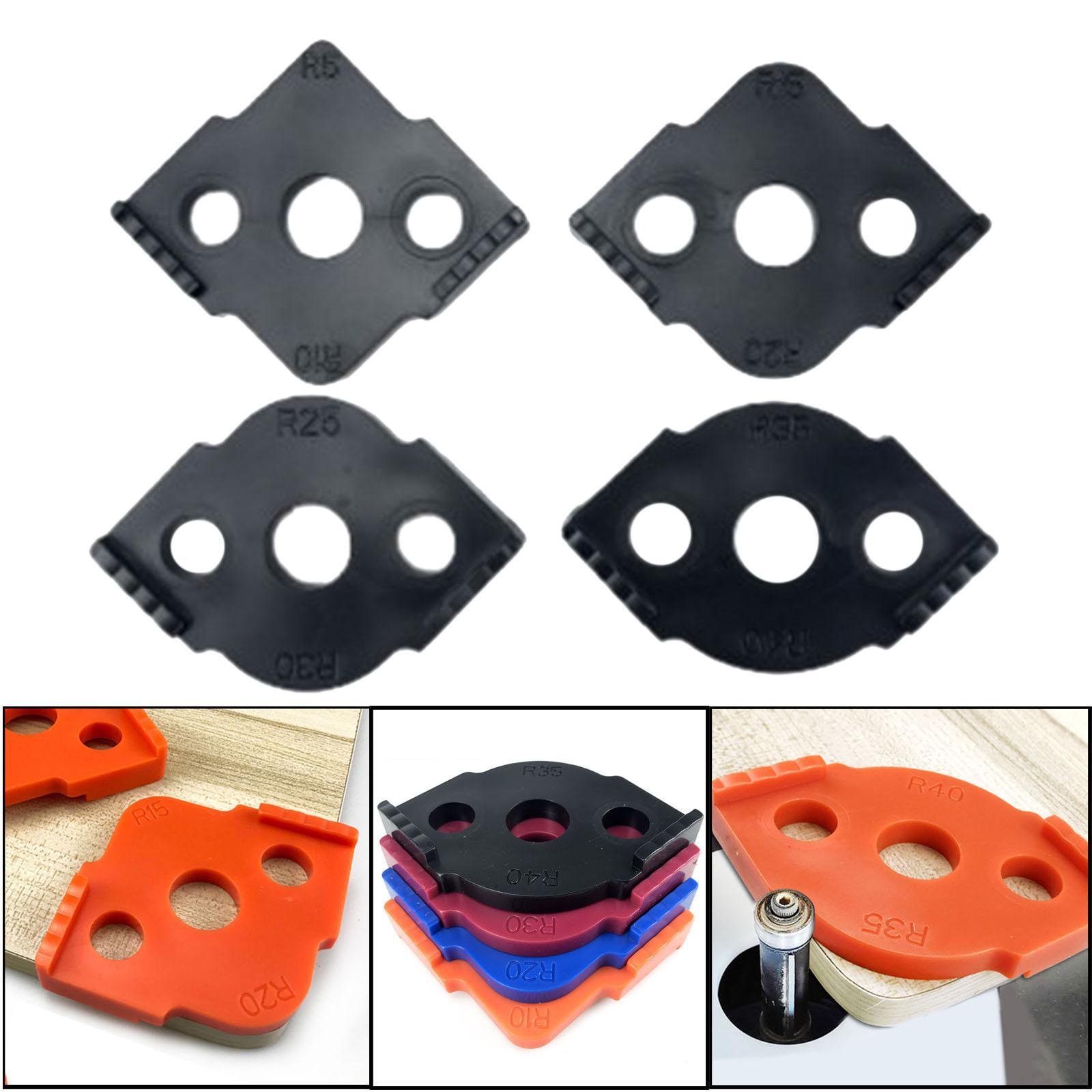 Jig Router Templates, ABS Plastic Routing Rounded Corners Router Bit Template for Woodworking Routing, R5 R15 R25 R35