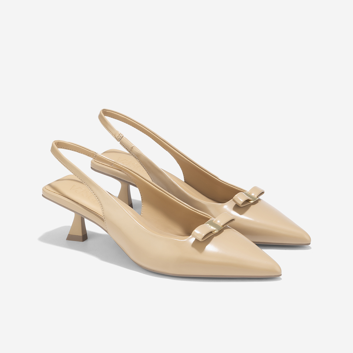 Giày Slingback Mũi Nhọn Đính Nơ Trang Trí - BMN 0661