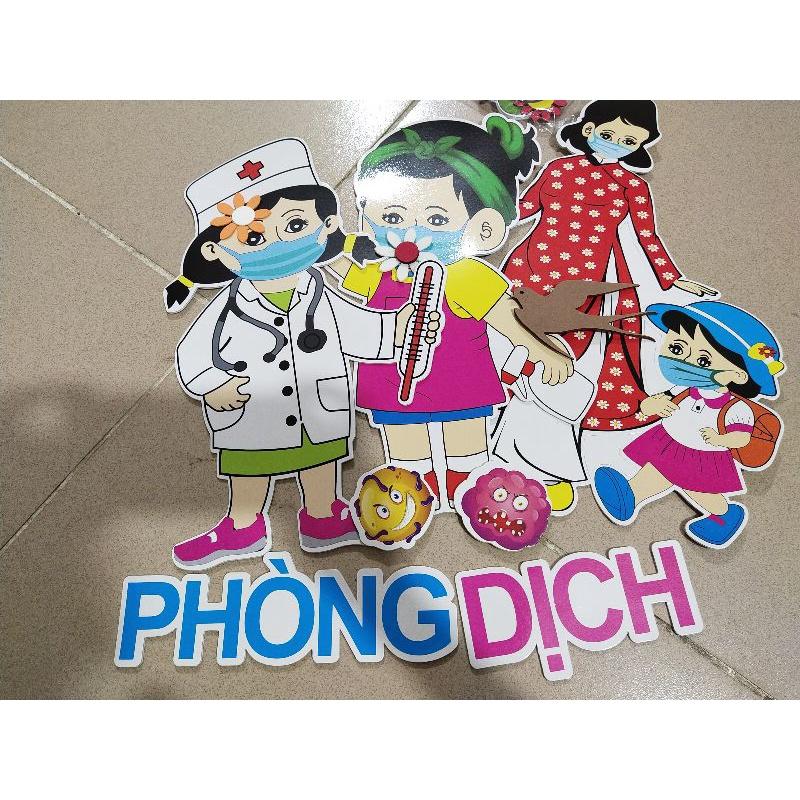 Tranh dán tường, tranh xốp dán góc chủ đề mầm non
