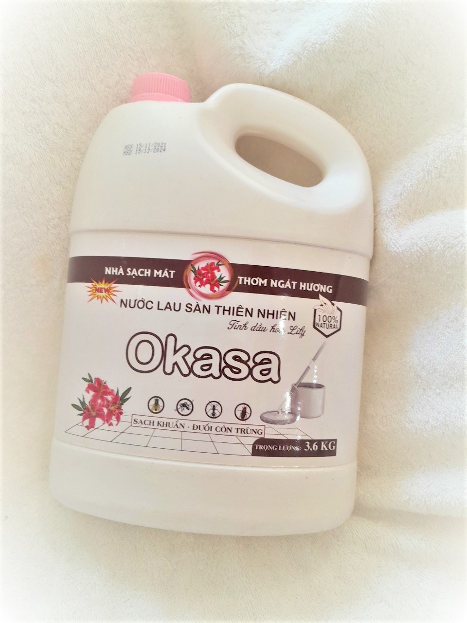 Nước lau sàn Okasa can 3,6Lít hương chanh sả lyly