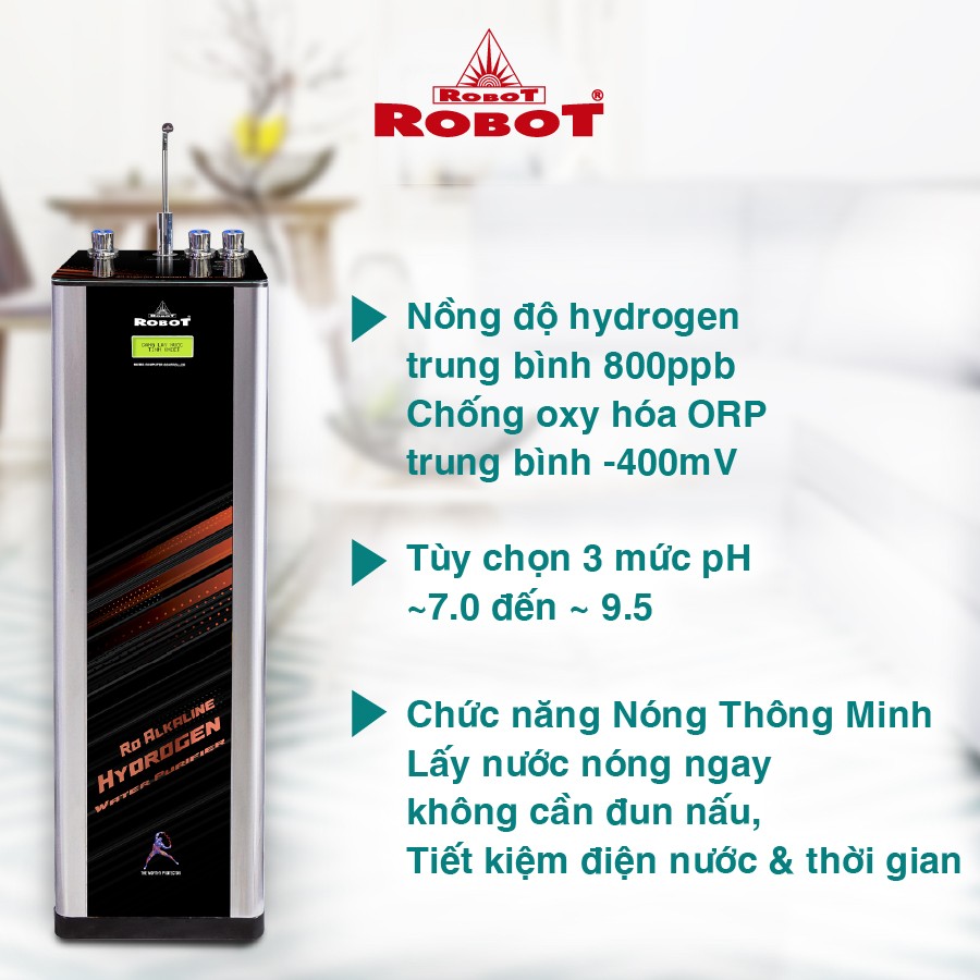 Máy Lọc Nước R.O Hydrogen Kiềm Nóng Thông Minh ROBOT RBs-9HAQ - Hàng Chính Hãng