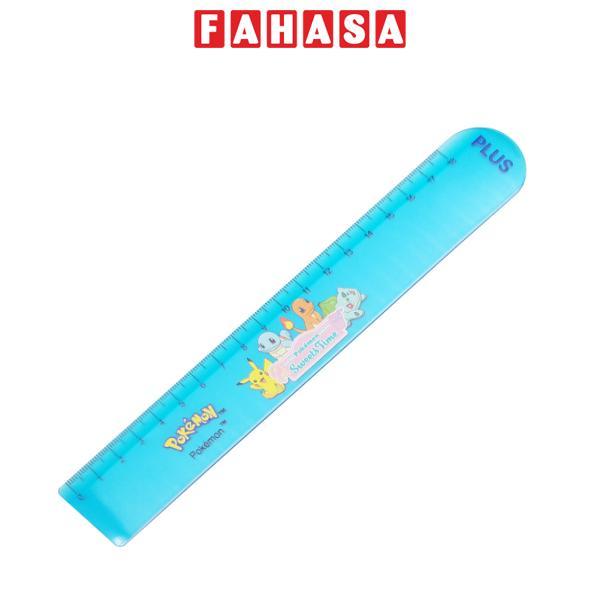 Thước Nhựa 18 cm Pokemon - Plus 900-V063 - Màu Xanh Dương