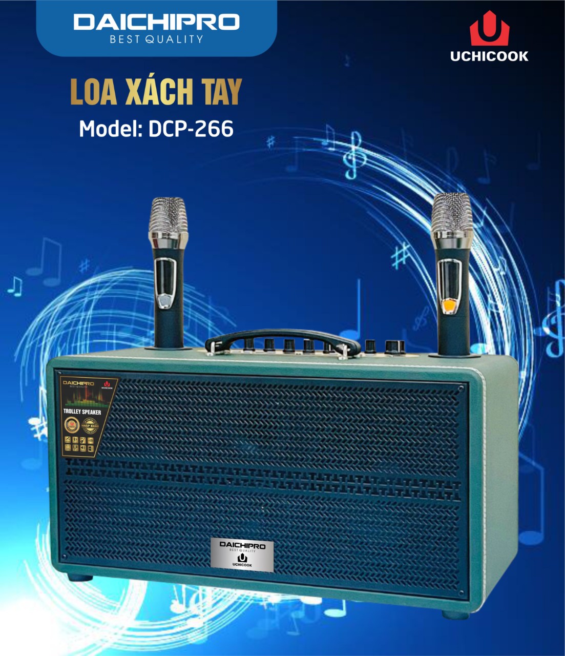 Loa Karaoke Xách Tay Daichipro DCP 266, Công Nghệ Nhật Bản, Âm Thanh Sắc Nét, Tự Tin Ca Hát- Hàng Chính Hãng