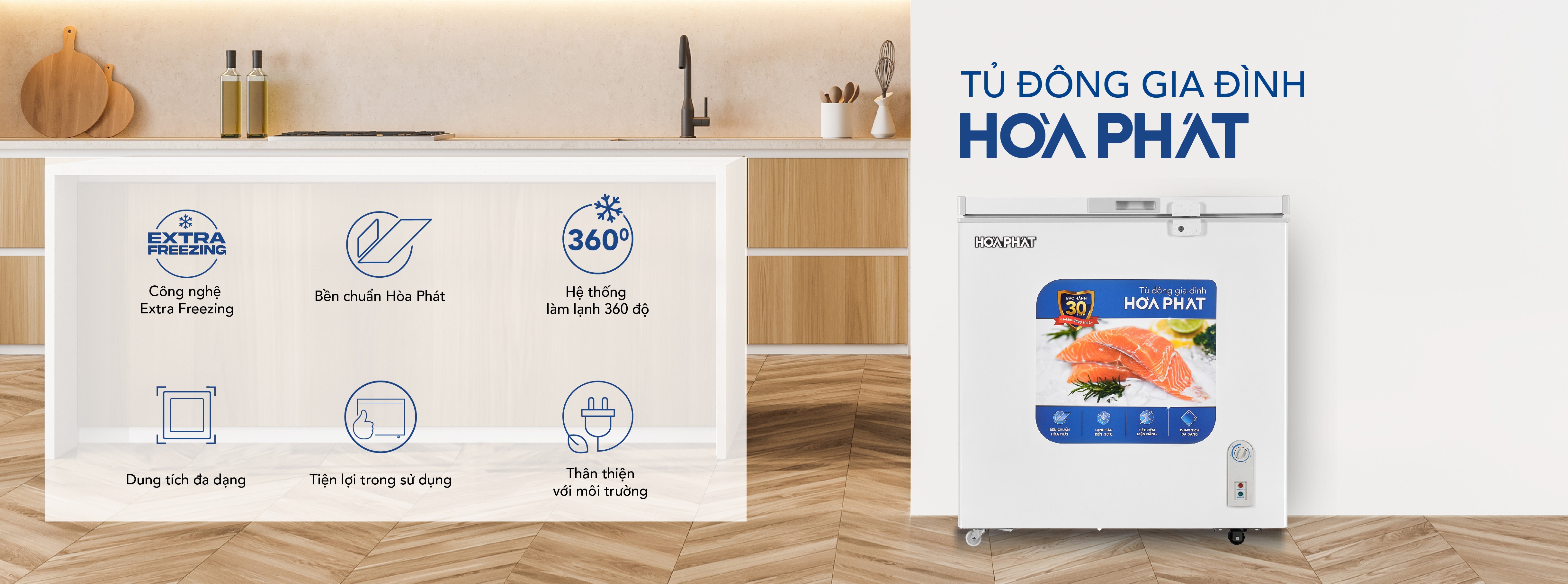 Tủ Đông Hòa Phát HPF AN6162 162 Lít Dàn Nhôm - Hàng chính hãng( Chỉ giao HCM)