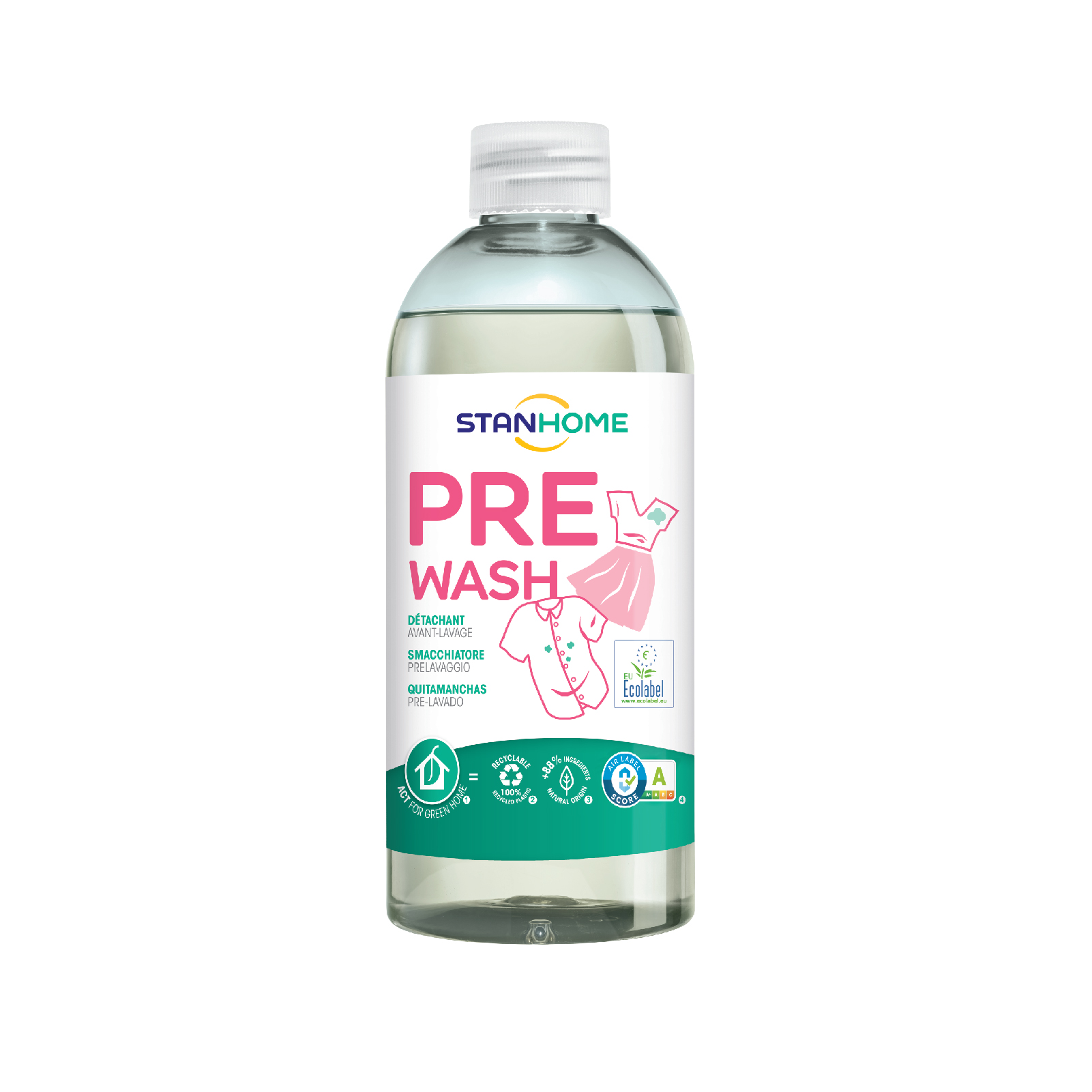 Tẩy Vết Bẩn Quần Áo Không Mất Màu - Hư Hại Sợi Vải Pre-Wash Extra Stanhome 500ml - 64350