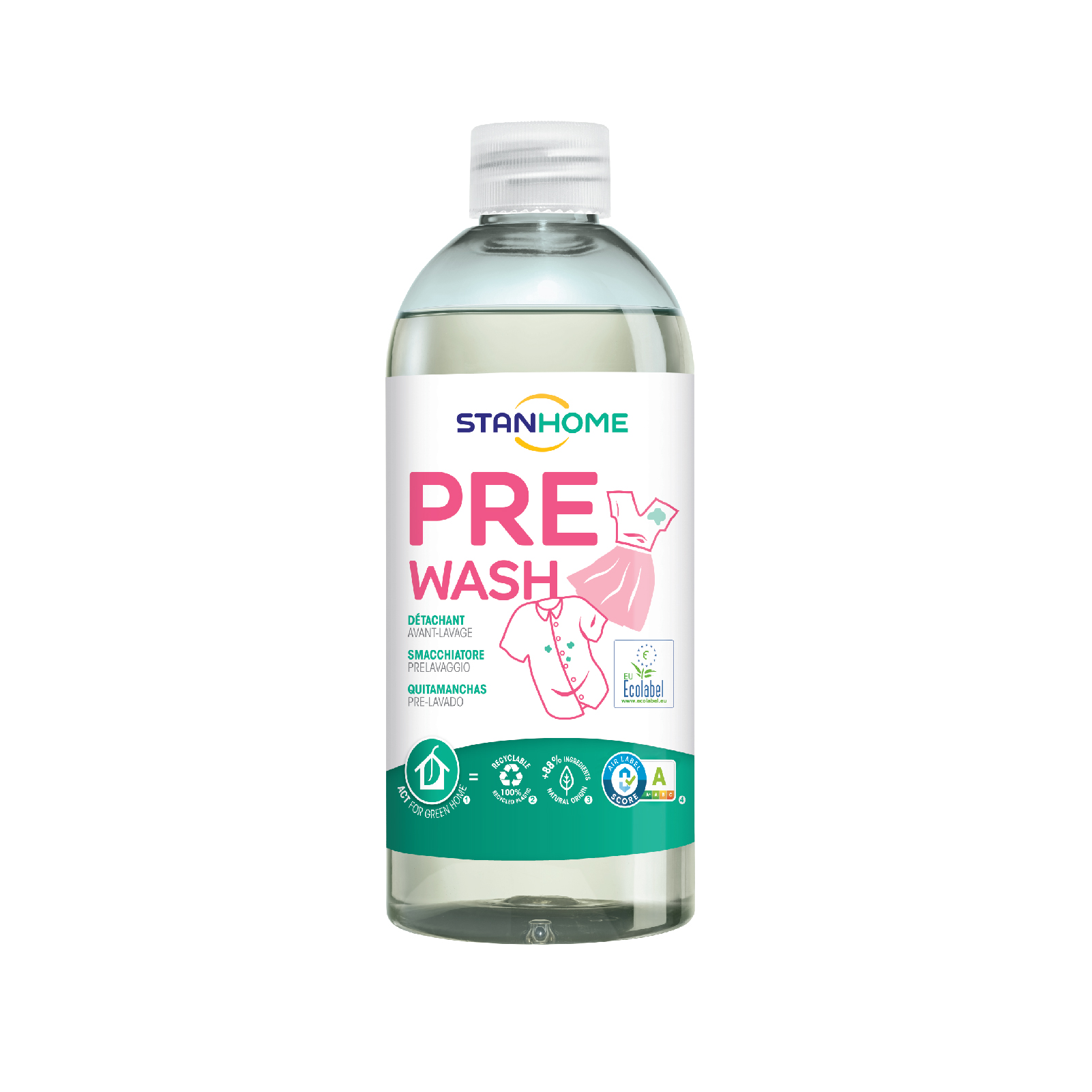 Xịt xử lý vết bẩn trước khi giặt Stanhome PreWash Ecolabel 500ml