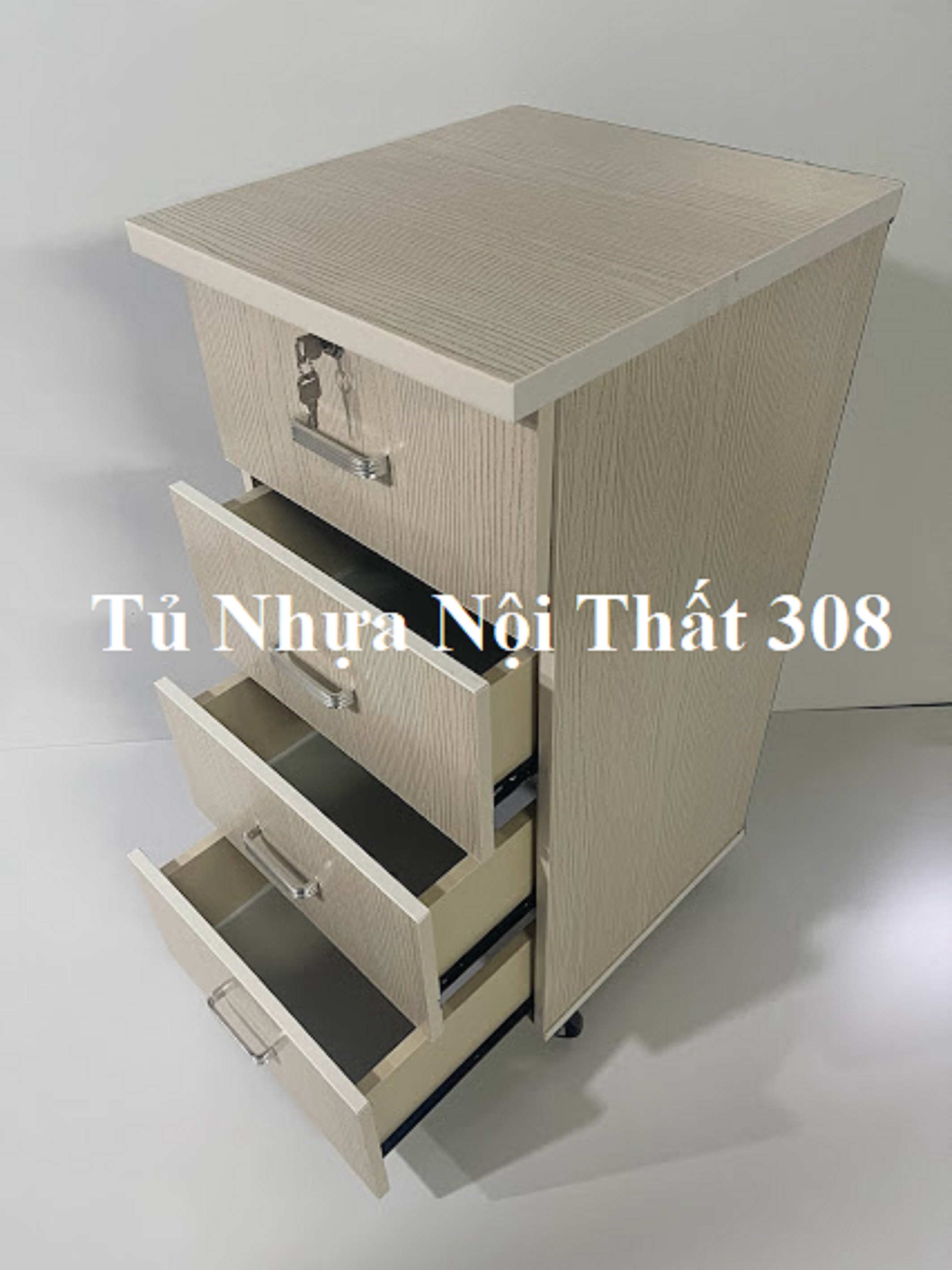 Tủ, Kệ Đầu Giường Nhựa Đài Loan Cao 89,5cm Ngang 42cm Sâu 42cm Màu Gỗ Sồi K108