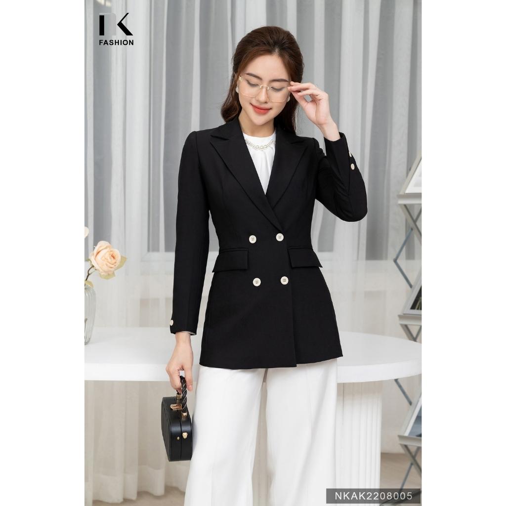 Áo Vest Dáng Suông 4 Cúc Tay Dài NK FASHION Thiết Kế 2 Lớp Chất Vải Nhập Hàn Cao Cấp Mềm Mại Không Xù NKAK2208005