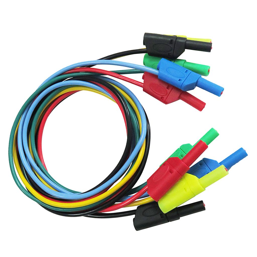 5pcs 4mm Banana to Banana Plug Silicone 1M Test Cable for Multimeter