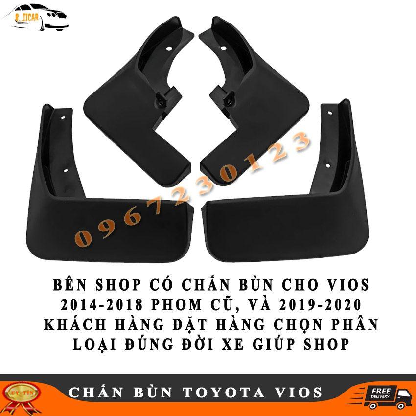 Bộ 4 Chắn Bùn TOYOTA VIOS 2014-2021 Chất Liệu Nhựa ABS Dẻo Cao Cấp Chống Vỡ