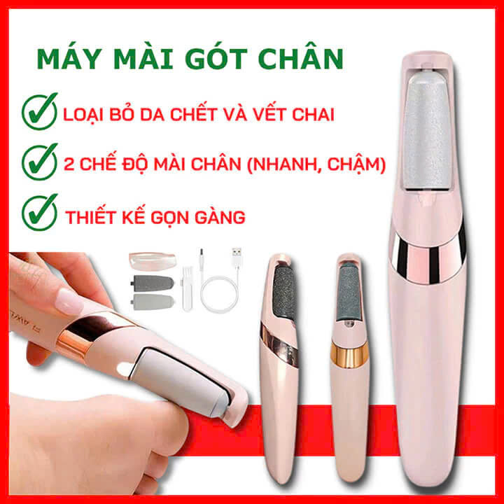 Máy Chà Gót Chân Tẩy Da Chết Đa Năng – Sạc Pin, Êm Nhẹ, Dùng Cực Bền , Không Đau Rát