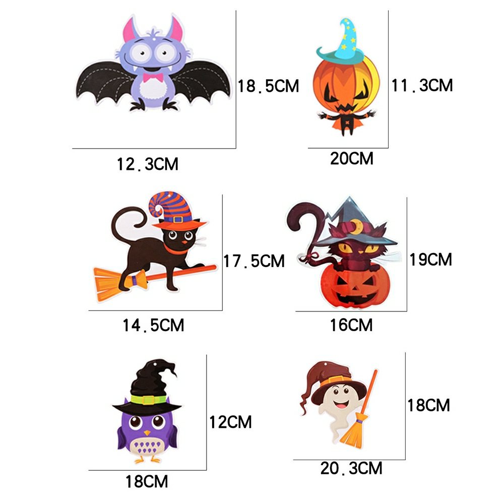 Bộ 6 hình banner thả trần trang trí Halloween