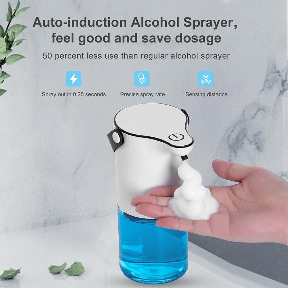 Bình xịt xà phòng rửa tay tạo bọt tự động treo tường 320ml, cảm ứng hồng ngoại
