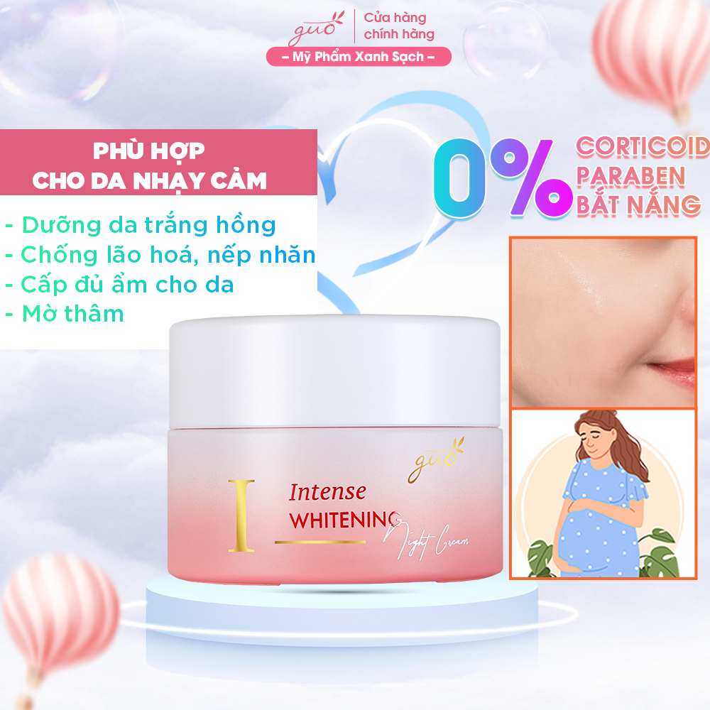 Kem Dưỡng Trắng Da Vi Tảo Đỏ Cho Bà Bầu GUO 30g [Dưỡng trắng da tự nhiên, mờ thâm nám]