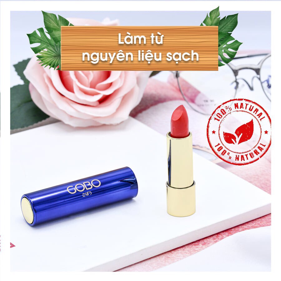 Son GOBO màu thực phẩm, không chì - 100% thiên nhiên giúp Môi mềm mại, tươi tắn