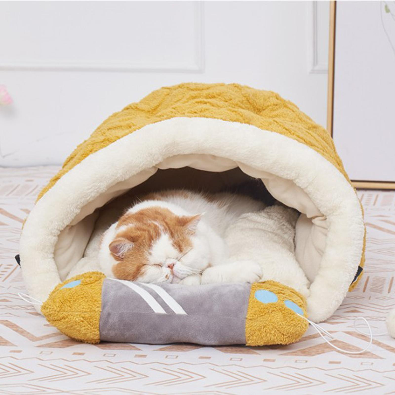 Cave Pet Dog Bed Tent Blanket Hut Sleeping Pad Nonslip Kitty Cat Warm House