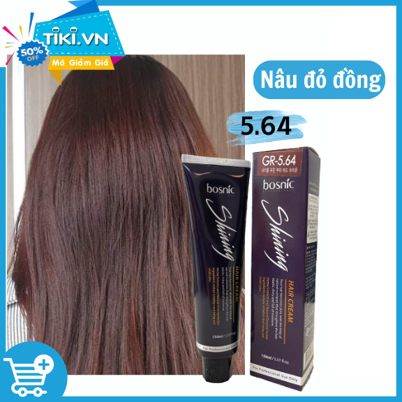 GR5.64 (NÂU ĐỎ ĐỒNG) - NHUỘM THẢO DƯỢC MÀU THỜI TRANG BOSNIC 150ML