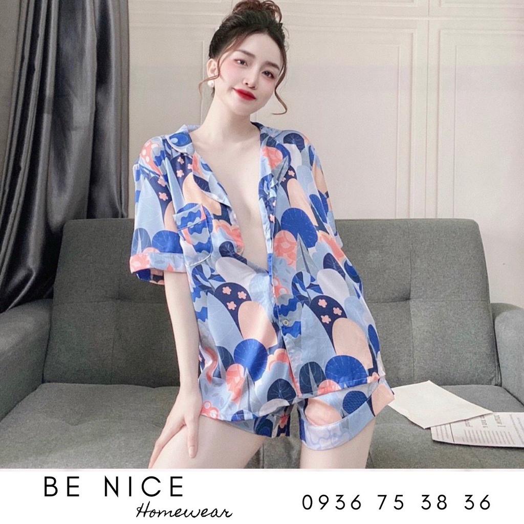 Set pijama lụa mặc nhà họa tiết mới lạ, Be Nice Homewear