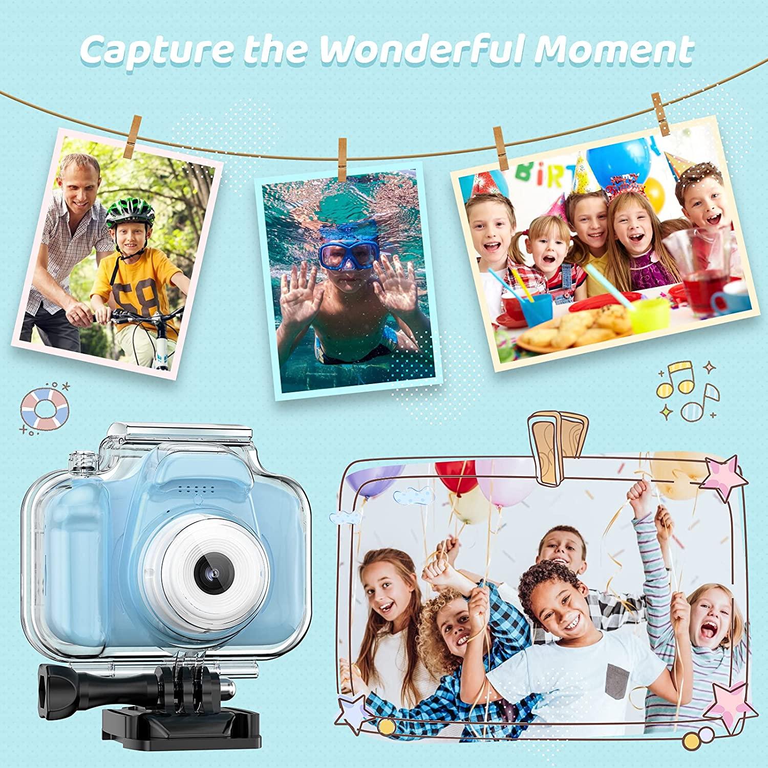 Kid Camera Mini 1080P HD Máy Ảnh Kỹ Thuật Số Chống Nước Trẻ Em Action Cam Hoạt Hình Dễ Thương Đồ Chơi Giáo Dục Quà Tặng Sinh Nhật Máy Quay Video