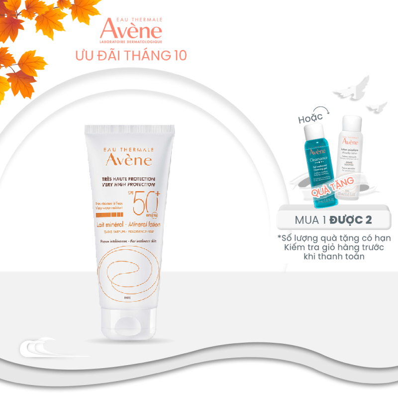 Kem chống nắng vật lý cho da thường nhạy cảm AVÈNE VERY HIGH PROTECTION MINERAL LOTION SPF 50+ 100ml